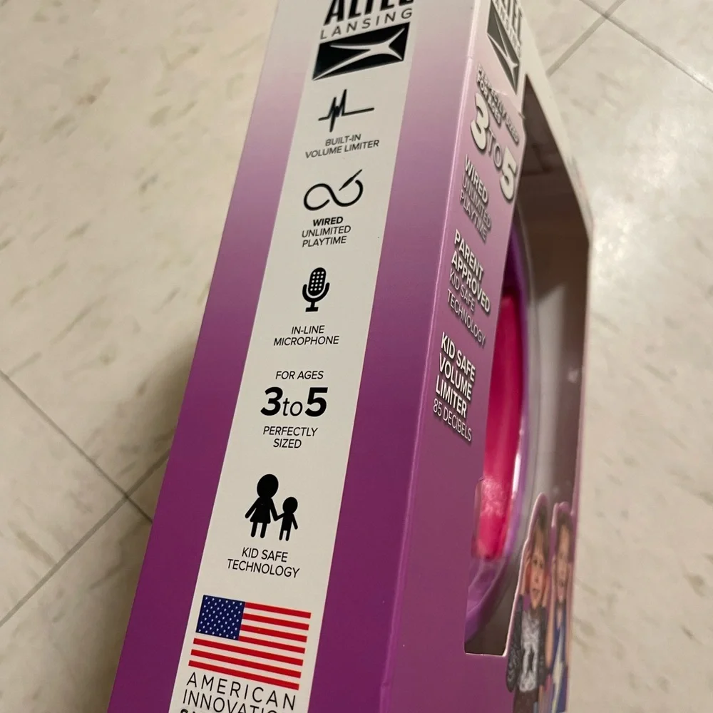 Altec Lansing Kid Safe Wired Headphones - Pink and Purple - Picture 3 of 4
